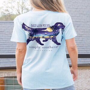 Simply Southern Busy With My Dog Short Sleeve T-Shirt NEW Fast Ship